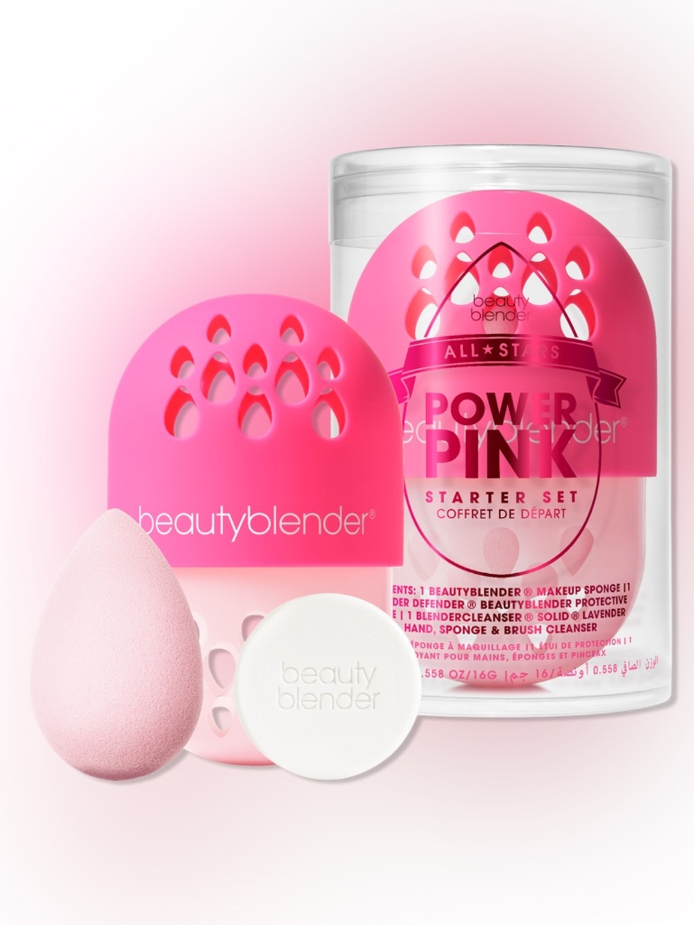 beautyblender All*Stars Power Pink Starter Set w/Sponge•Case•Cleanser NEW/SEALED